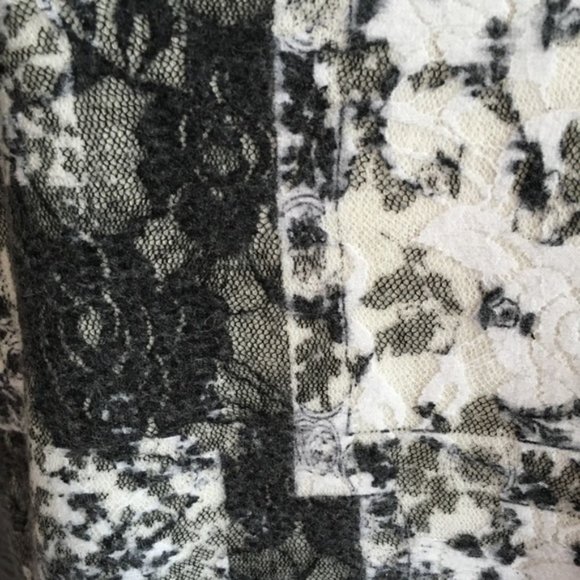 Gray Patchwork Floral Sweater Dress - Picture 6 of 7